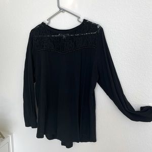 LOFT PLUS long sleeve lace knit shirt